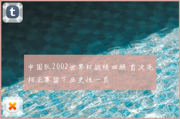 中国队2002世界杯战绩回顾 首次亮相正赛留下历史性一页